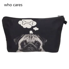 Who cares New Cosmetic Bag Women Neceser Portable Make Up Bag 3D Printing Dog Bone Organizer Bolsa feminina Travel Toiletry Bag