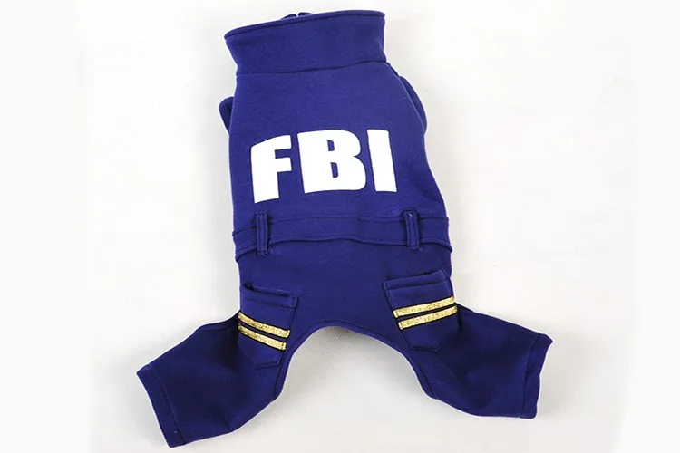 Для питомцев, зимний, Теплый Собака Одежда с надписью ФБР(FBI) пальто свитер для кота с четырьмя ножками куртка комбинезон для щенка костюм одежда