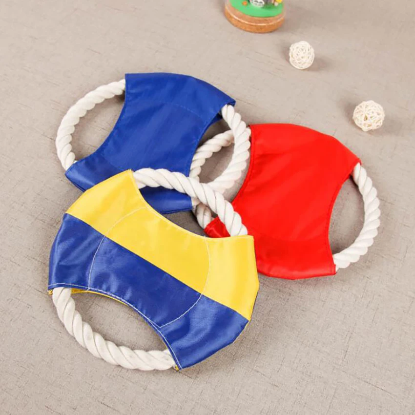 الكلب تحلق قرص لعبة-للشركات الصغيرة والمتوسطة ، أو كبير الكلاب الحيوانات الأليفة حبل القطن لعبة رياضية اللون مطابقة في الهواء الطلق داخلي ال...