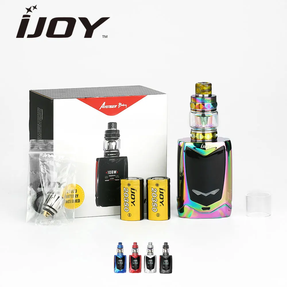 

Clearance Sale! IJOY Avenger Baby Voice Control TC Kit TPD Version with 2ml Tank & 108W Box MOD & 2800mAh Dual 20350 Batteries