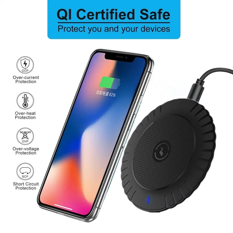 العالمي 5 W تشى اللاسلكية شاحن آيفون X 8 Xiaomi الهاتف المحمول شاحن لا سلكي لسامسونج S10 S9 S8 Carregador