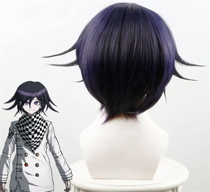 Danganronpa V3: Killing Harmony Ouma Kokichi, парик для косплея для мужчин и мальчиков, короткий прямой Аниме парик, подарок на рождественскую вечеринку A382