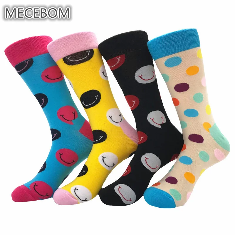 3 pair/lot Women Cotton Socks Multi Colorful Funny Casual Socks Happy