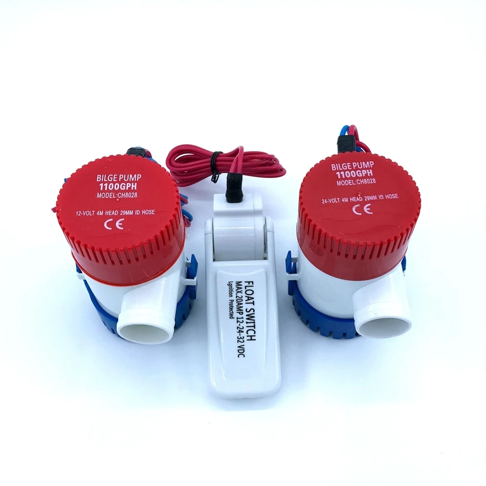 빌지 잠수정 워터 펌프 12V 24V 1100GPH 스위치 보트 모터 주택 하우스 보트 Aquario 필터 액세서리 수족관