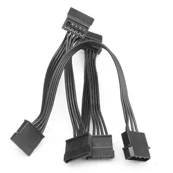 4Pin IDE до 5-Порты и разъёмы 15Pin SATA Мощность кабель 18AWG шнур; кабель питания привести для жесткого диска HDD SSD ПК сервер черный DIY принадлежности