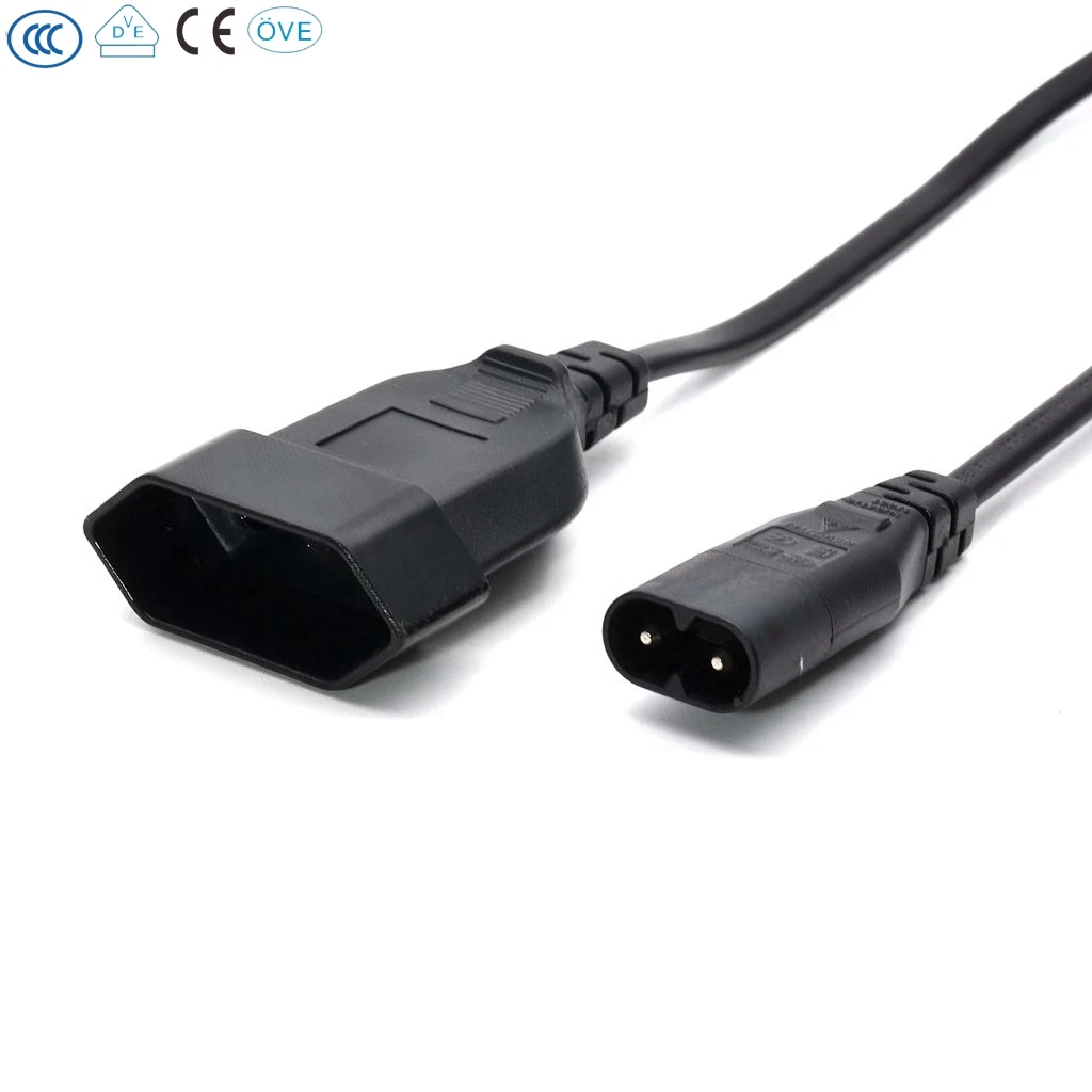 

IEC320 C8 Male to Europe CEE7/16 Connector Female Power Extension Cable For PDU UPS