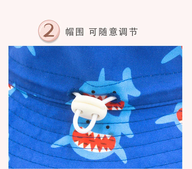 Maylisacc NEW Children's Fisherman Cap Sunscreen Cap Summer Ultraviolet-proof Sunshade Cap Small Shark Pattern Fisherman Cap