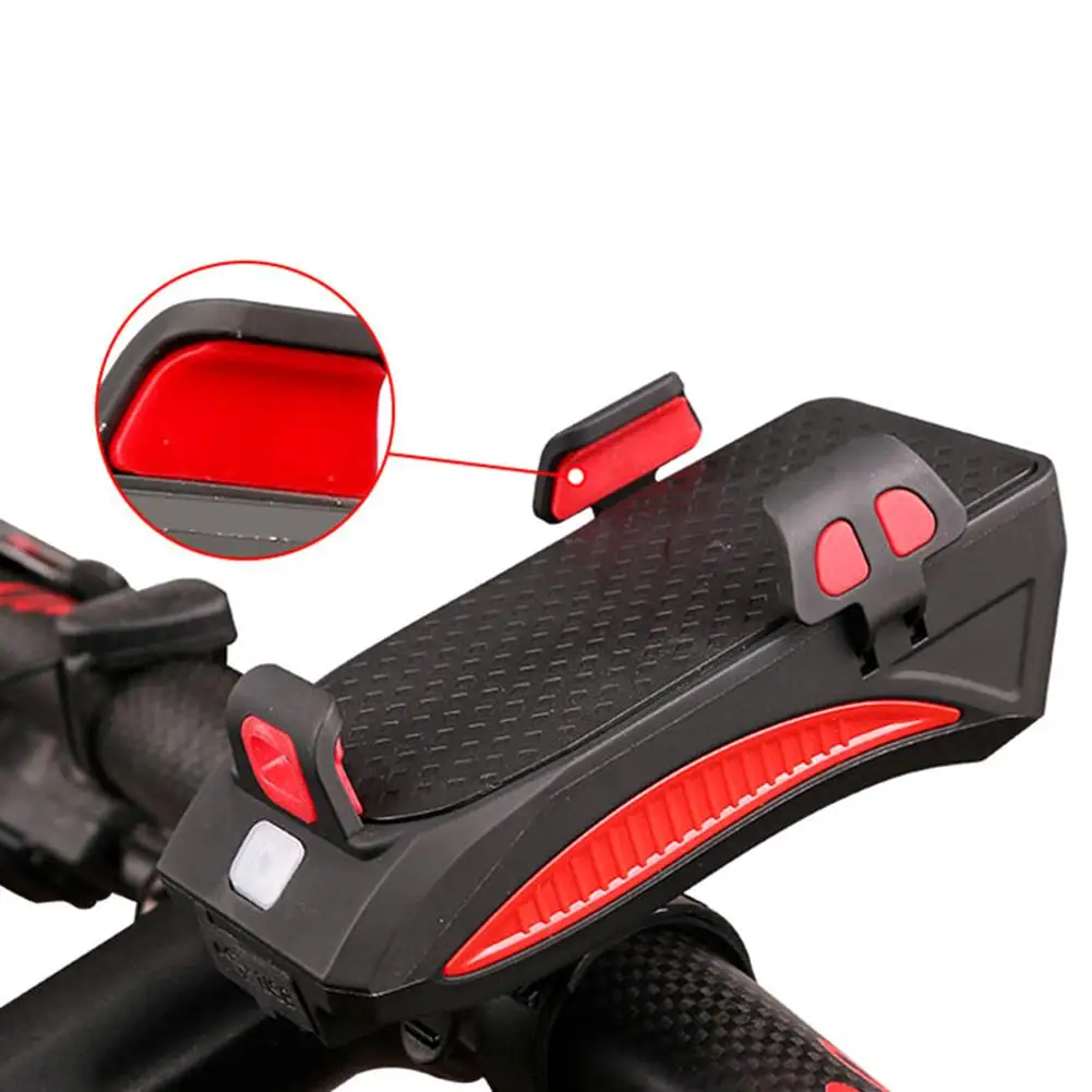 Top Multi-functional Bicycle Light Mobile Phone Holder Riding Headlight Horn 2000mAh Charging Fixed Holder Cycling Mount Bracket 24