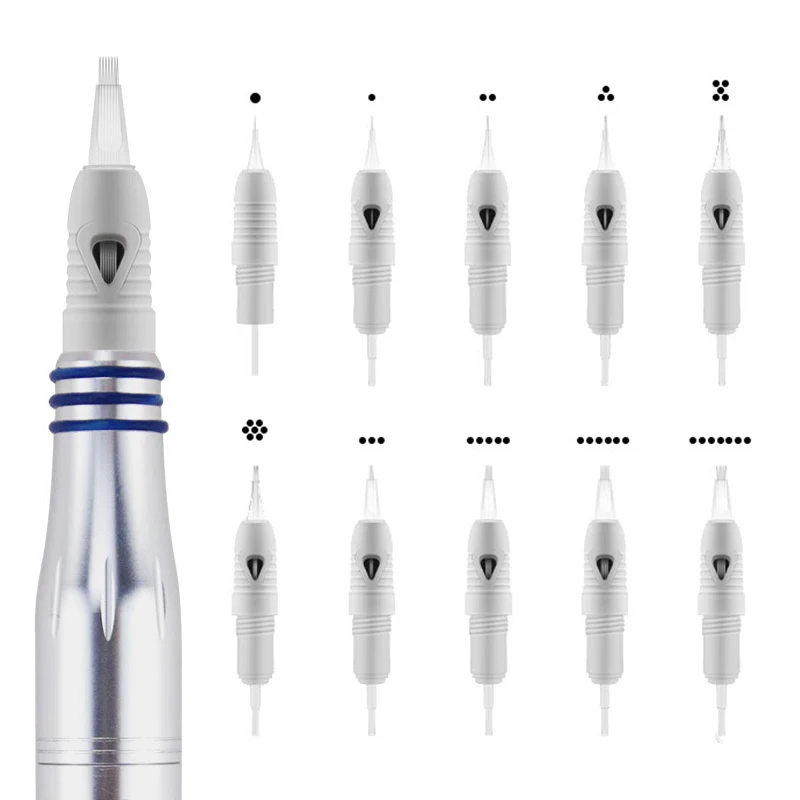 

50pcs Disposable 8mm Screw Cartridge Needles Permanent Makeup Needles For CHARMANT 1R 3R 3F 5F 5P 5F 7F