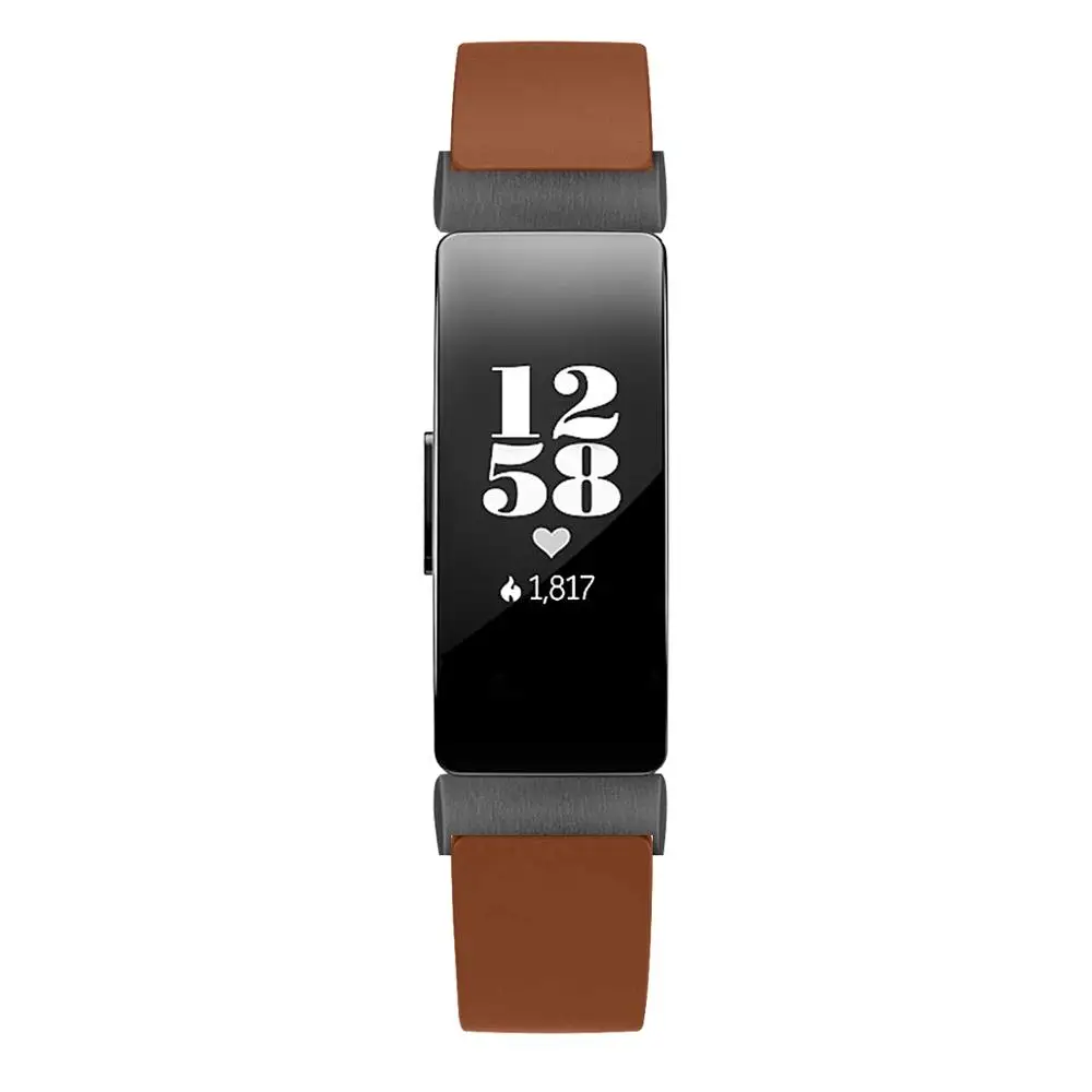 Кожаный ремешок на запястье, Браслет для Fitbit inspire Смарт часы замена Браслет для fitbit inspire ремешок на запястье - Цвет ремешка: Brown