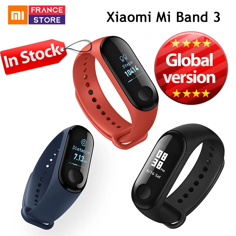 Глобальная версия Xiaomi mi 3 Смарт браслет Band Определитель номера 0 78 дюймов OLED