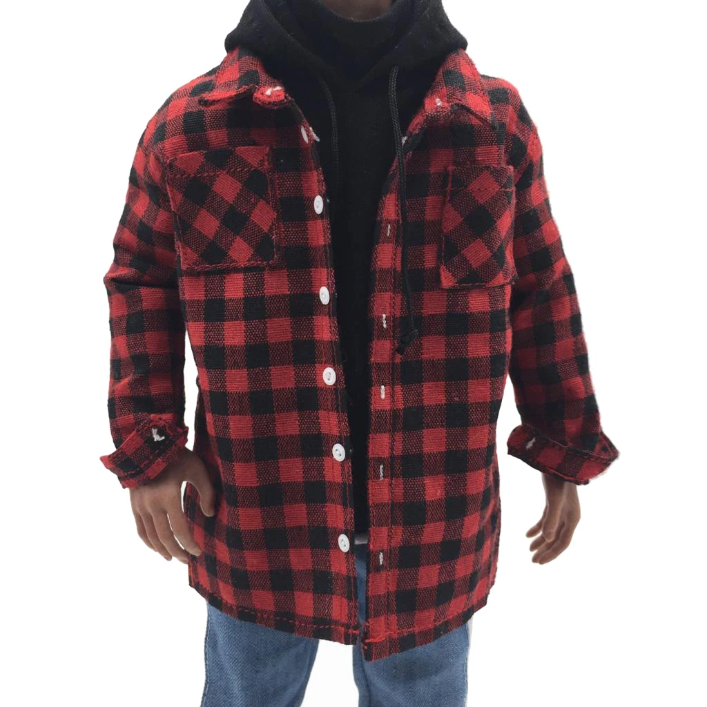 MagiDeal 1/6 Scale Male Body Plaid Shirt Casual Wear Clothes Clothing For 12inch Action Figure Toys Doll Model