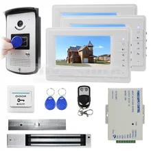 DIYSECUR 7 inch Monitor Video Door Phone Doorbell 700 TV Line Camera 280kg Magnetic Lock RFID Keyfobs 1v3