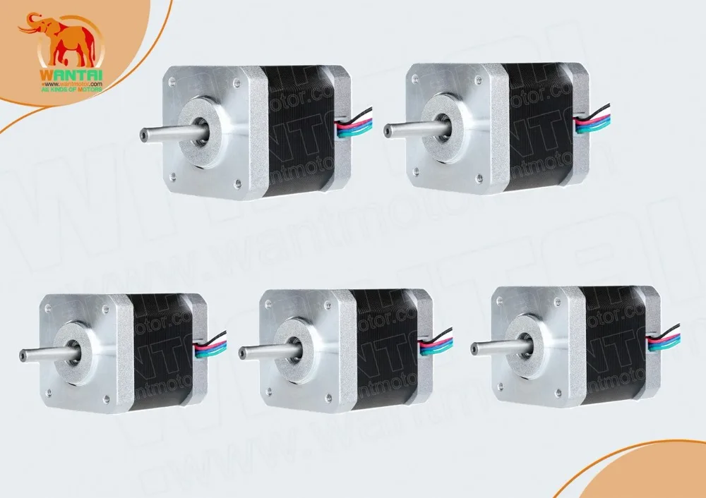 

5PCS Nema17 0.9degree Stepper Motor 42BYGHM810 4200g.cm 42N.cm 60oz-in 48mm 2.4A 3D Printer Reprap Robot WANTAI,Free Ship ToMost