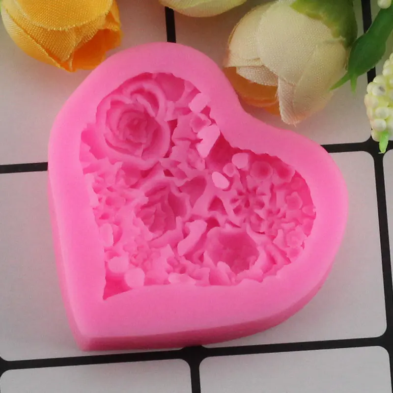 Mujiang форма сердца цветок силиконовая форма для торта сахарная форма для шоколадной мастики кухонные инструменты для украшения тортов из мастики