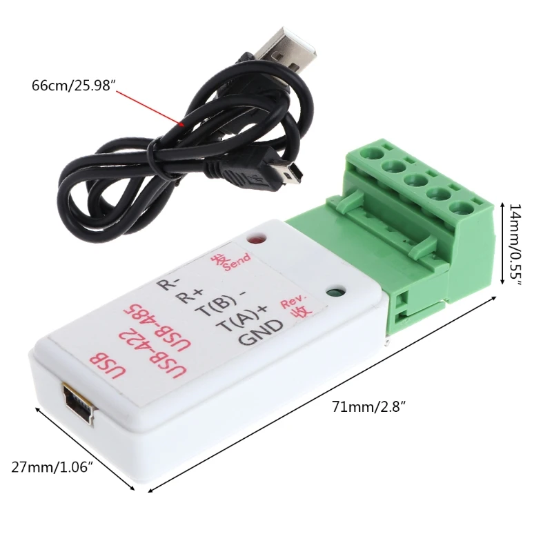 2 in 1 USB to RS422& RS485 Converter Adapter with CH340T Support 64b Win7 Linux