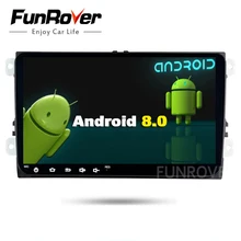 Funrover 2 din Car Dvd Gps Multimedia stereo Per Skoda octavia Android Player Per Volkswagen Vw Golf 5 6 Polo passat Tiguan wifi