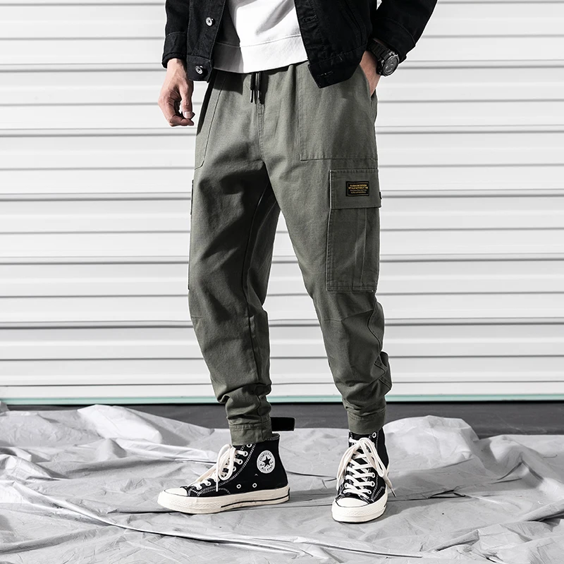 M-3XL 2019 Spring Track Pants Men Sweatpants Mens Joggers Pants Cargo Camo Tactical Harem Camouflage Cargo Pants Black