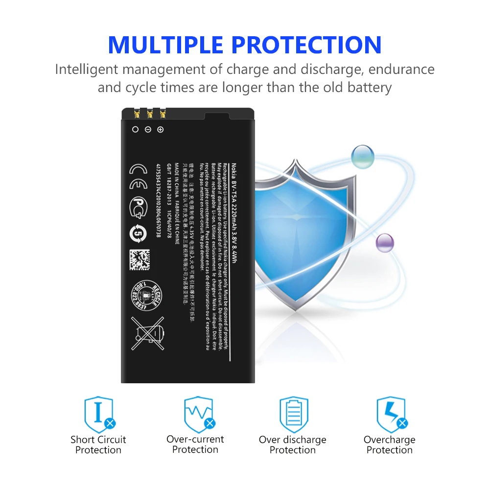 3 8 V BV T5A/BVT5A/BV T5A литий ионный аккумулятор для мобильного телефона Nokia Lumia 550 730 735 738