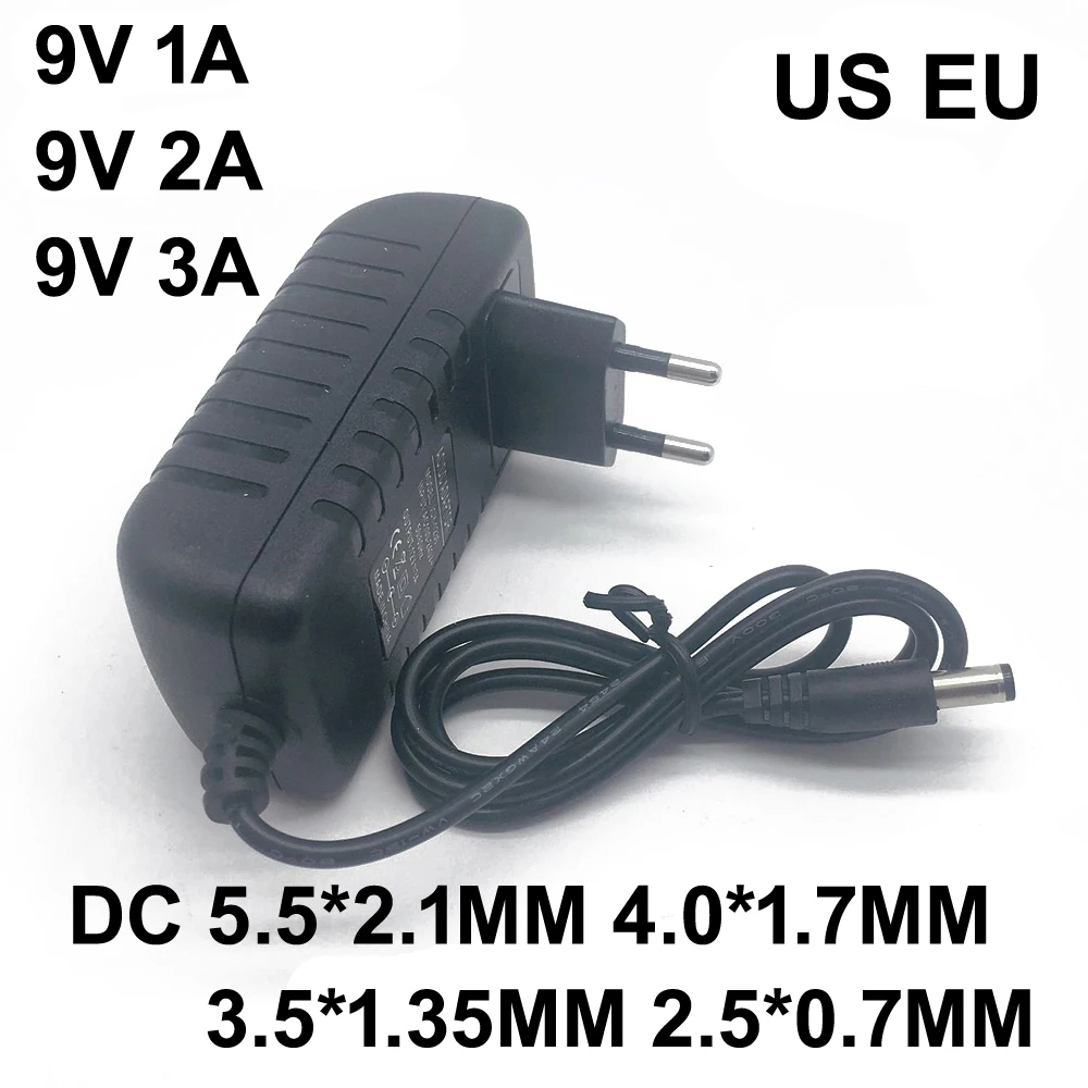 

1PCS AC / DC Adapter DC 9V 1A 2A 3A AC 100-240V Converter power Adapter 9Volt 1000MA Charger Power Supply EU US Plug