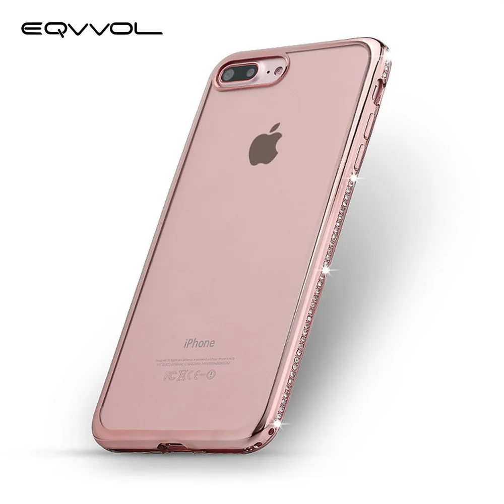 Eqvvol Luxury Diamond Glitter Phone Cases For iPhone X 8 7 6 6S Plus Rhinestone TPU Silicone Cover Case 10 Shells |
