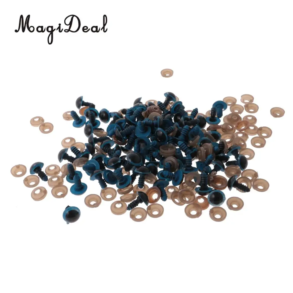 100Pcs 8-12mm Plastic Safety Screw Eyes Kit for Teddy Bear Doll Plush Animal DIY Making Accessories Toys