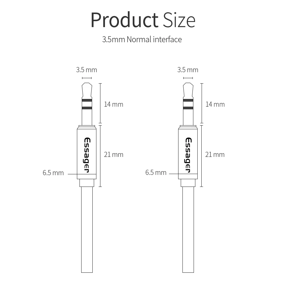 Essager Aux Cable Speaker Wire 3.5mm Jack Audio Cable For Car Headphone Adapter Male Jack to Jack 3.5 mm Cord For Samsung Xiaomi