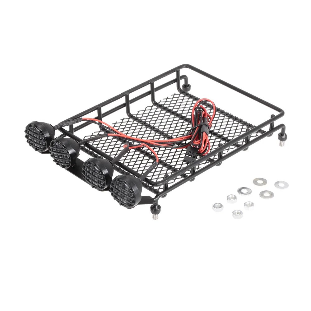 RC Car 110 Roof Rack Luggage Carrier Led Light Bar for Short-Course Cars Crawler HPI TAMIYA CC01 AXIAL SCX10 RC4WD D90 REDCAT (4)