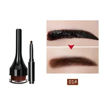 Макияж водонепроницаемый замок цвет крем для бровей Гель-карандаш Тушь для бровей коричневый 3D натуральный карандаш со щеточкой