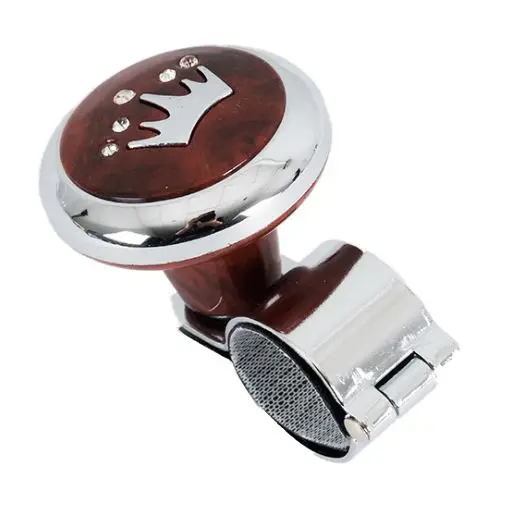 Crown Pattern Metal Plastic Handle Steering Wheel Spinner Knob for Auto