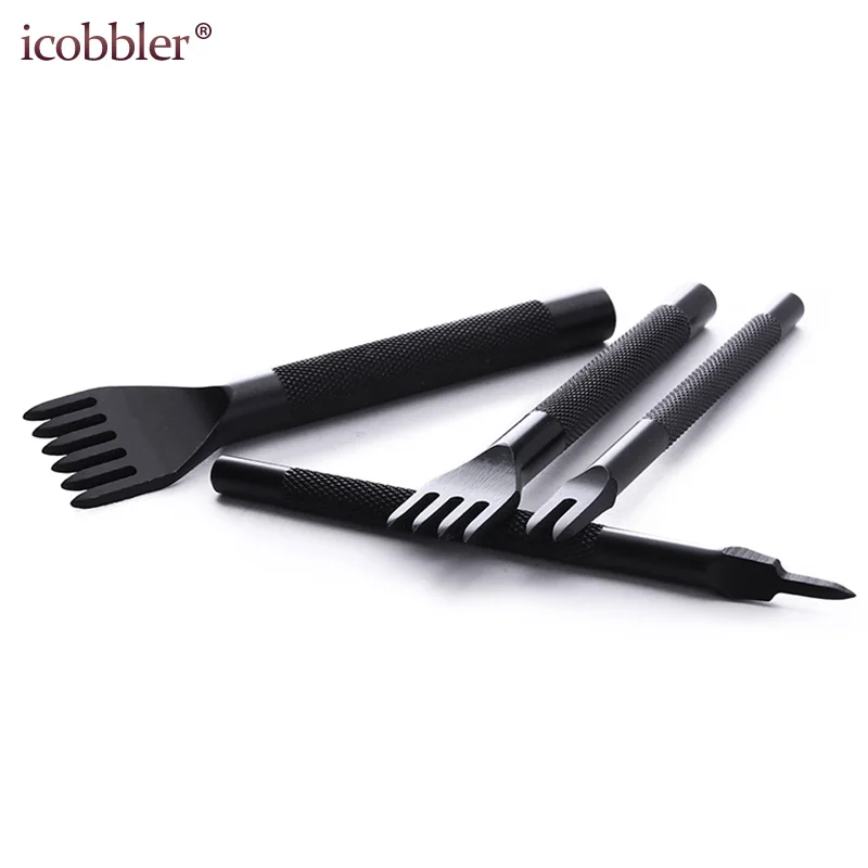 

Hole Punch Tools for Leather Craft LeatherCraft Kits DIY Diamond Cut Lacing Stitching Chisel Set 3/4mm Hole Spacing Black Steel
