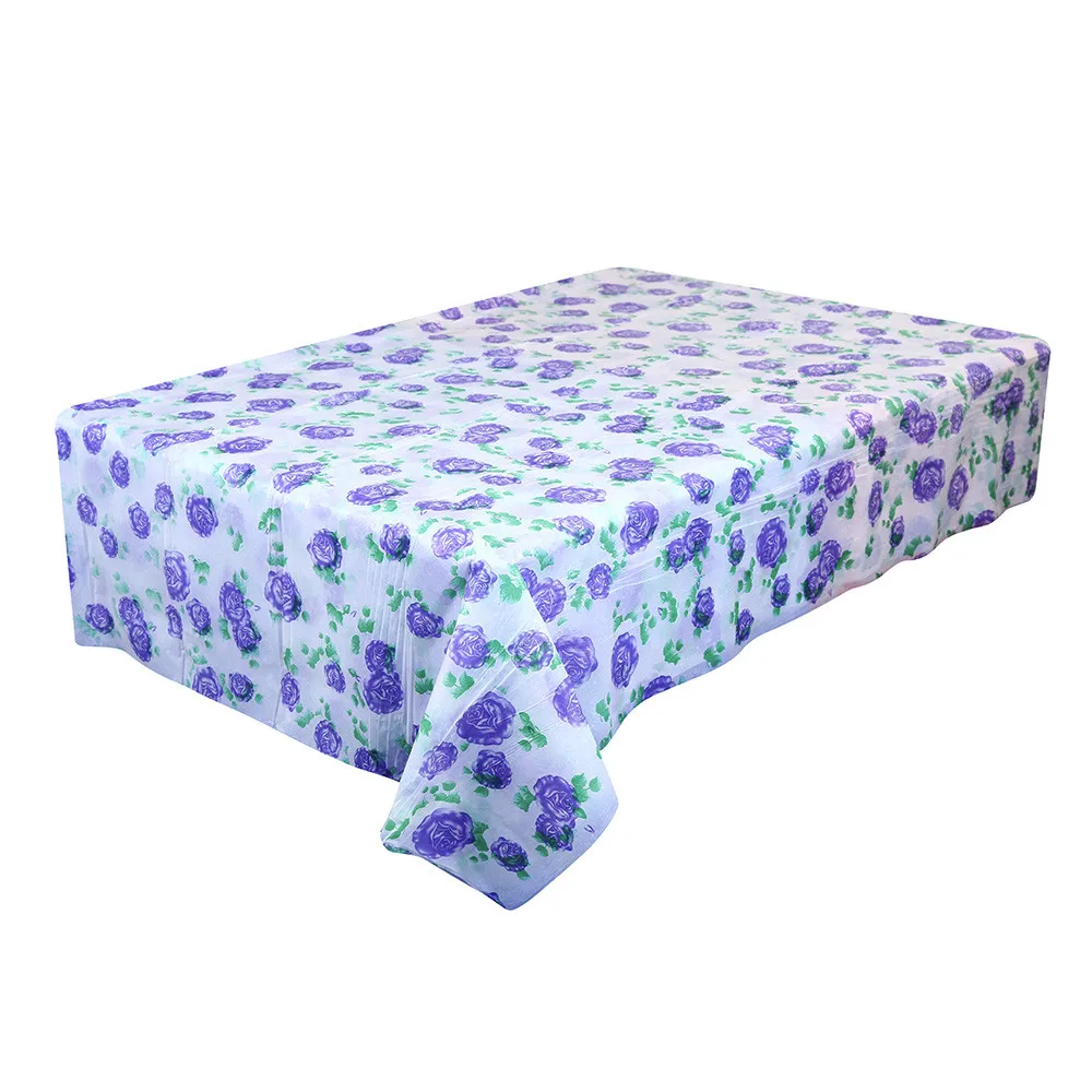 

ISHOWTIENDA Table Cloth Waterproof Oilproof Plastic Tablecovers Table Cloth Cover Party Catering Events Tableware 170*170CM