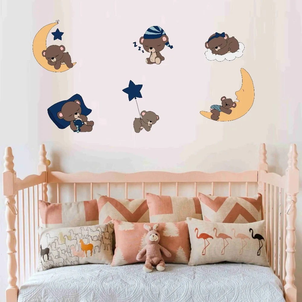 cute cartoon animal wall sticker smile face (2)