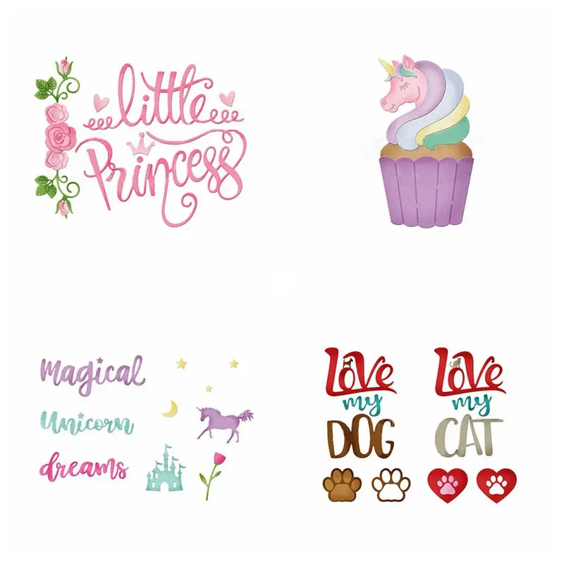 

Little Princess Magical Unicorn Metal Cutting Dies DIY Card Album Making Scrapbooking Template Embossing Crafts New Dies 2019