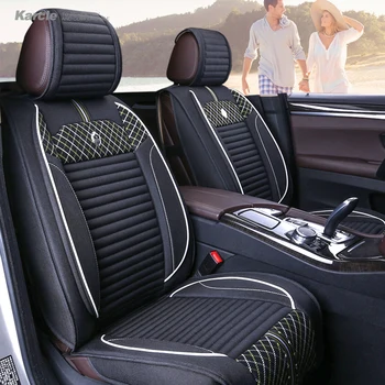 

Karcle 3PCS Car Seat Covers Kit Wear-resistant for 4 Season Healthy Linen Driver Seat Cushion Breathable Car Styling Accessories