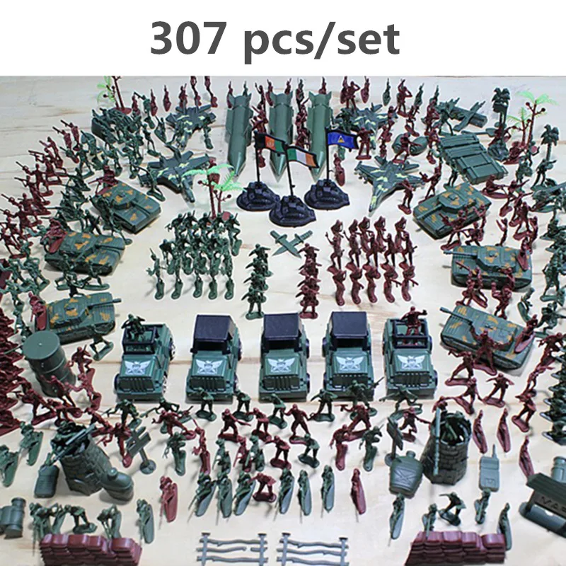 307 шт./лот Военная пластиковая модель солдата игрушка армейские мужские фигурки