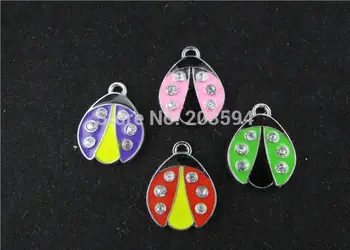 

AE220 20pcs Mixed Enamel Ladybug Charms Pendants Bracelet Charms 24x19MM