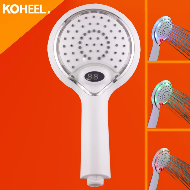 KOHEEL Water Temperature Led Shower Head Display LCD Shower Head
