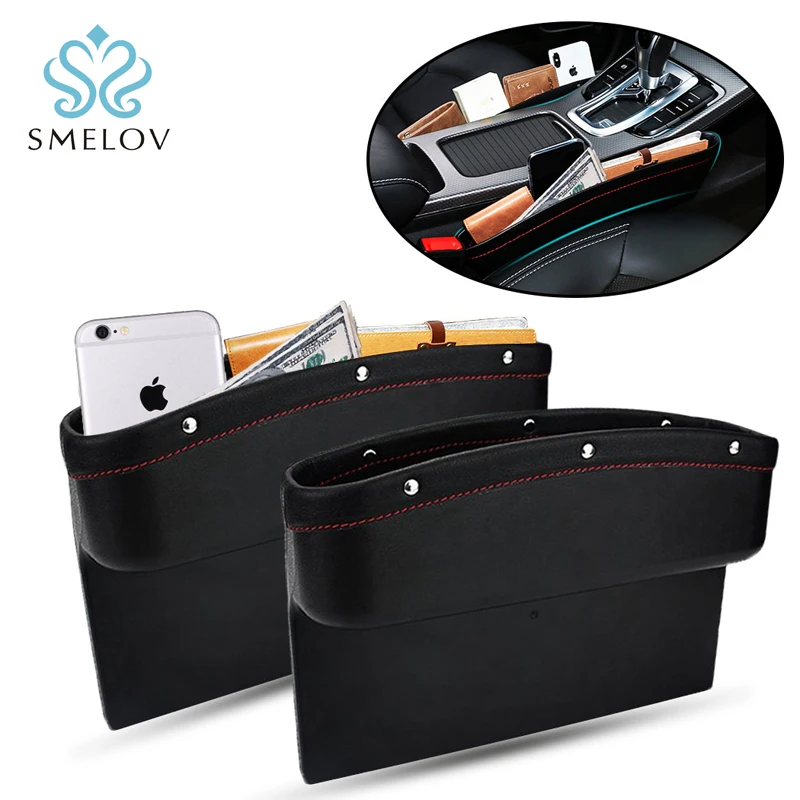 Buy hot car seat pocket catcher auto car seat side gap pocket pu leather