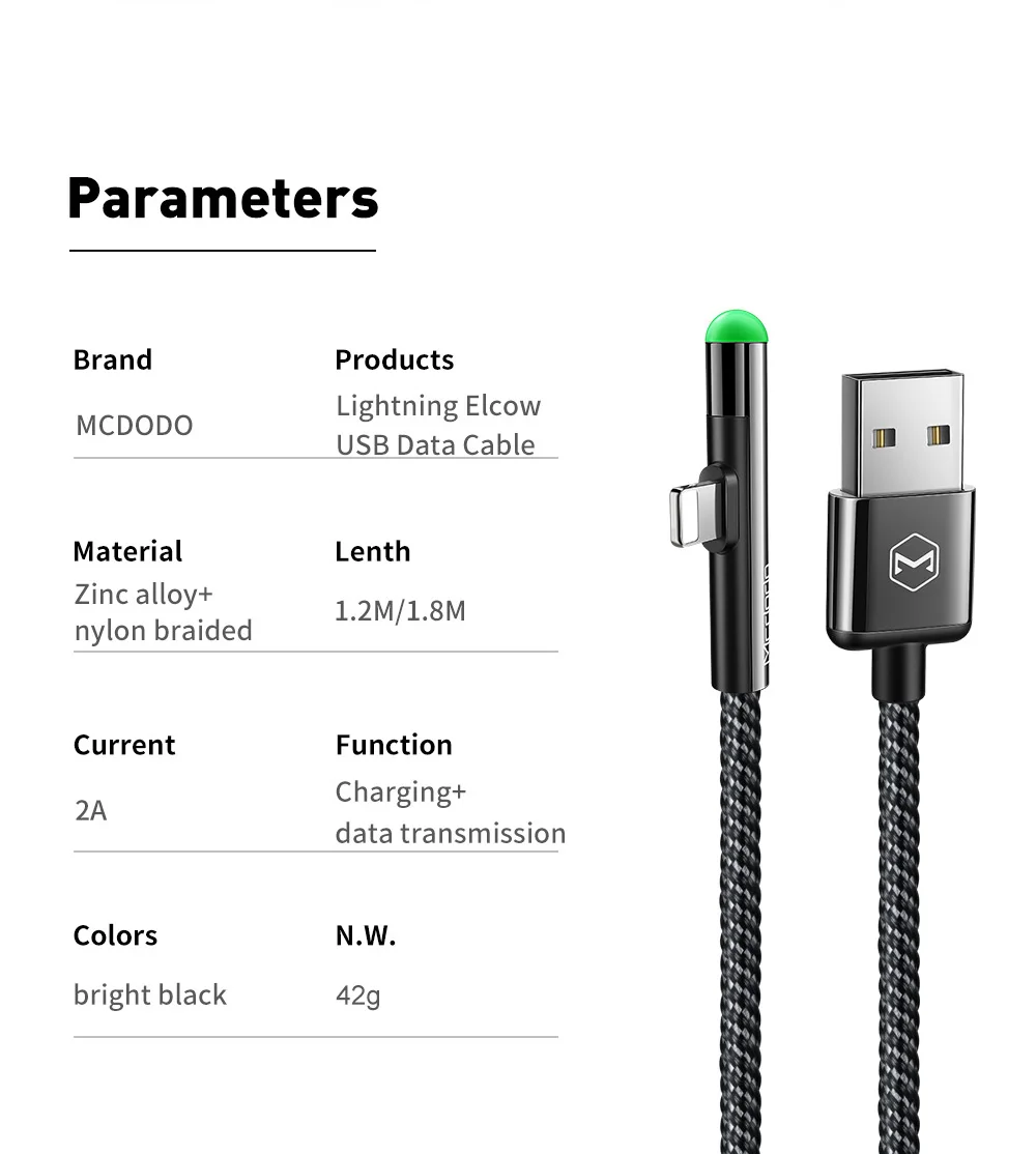 apple iphone charger cord Mcdodo USB Cable for iPhone lightning 12 11 Pro X Xs Max XR 8 7 6 Plus iPad 2A Fast Charging USB Charger Data Cable iOS LED Cord phone charger cord