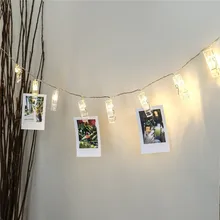 AGM LED String Light Garland gerlyanda Photo Clip Luminaria Battery Fairy Christmas New Year Lights Wedding For Home Decoration