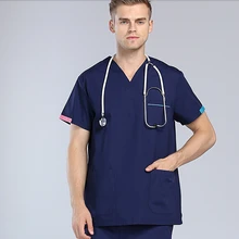 Новые мужские медицинские наборы для скраба больница доктор униформа медсестры стоматологическая клиника салон красоты медицинская Униформа с короткими рукавами Спецодежда Nanou 10