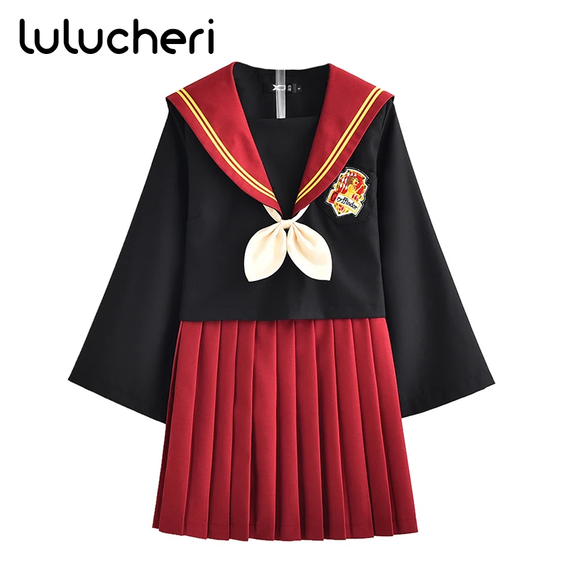 

Anime Potter Cosplay Costume Autumn Hogwarts School Uniform For Women Girls Students Sailor Suit Dress Gryffindor JK Uniforms