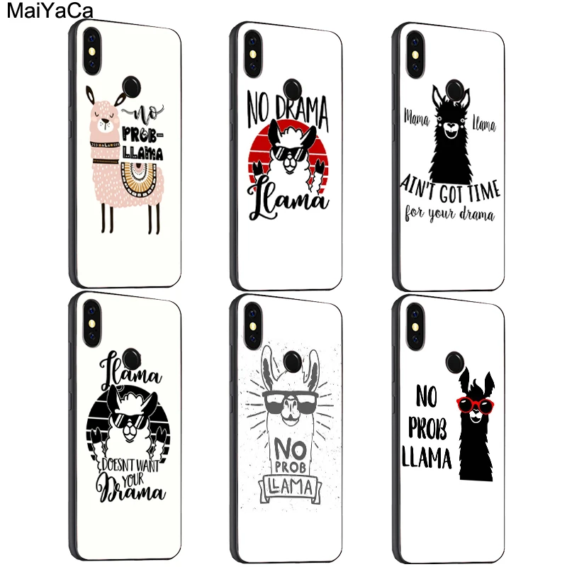 

MaiYaCa No Drama Prob Llama Lama Silicone Case For Xiaomi Redmi S2 6 6A 6pro 4X Note 5 Pro 5A 7 Mi 8 9 6X A2 Mix 2s Max 2 3 F1
