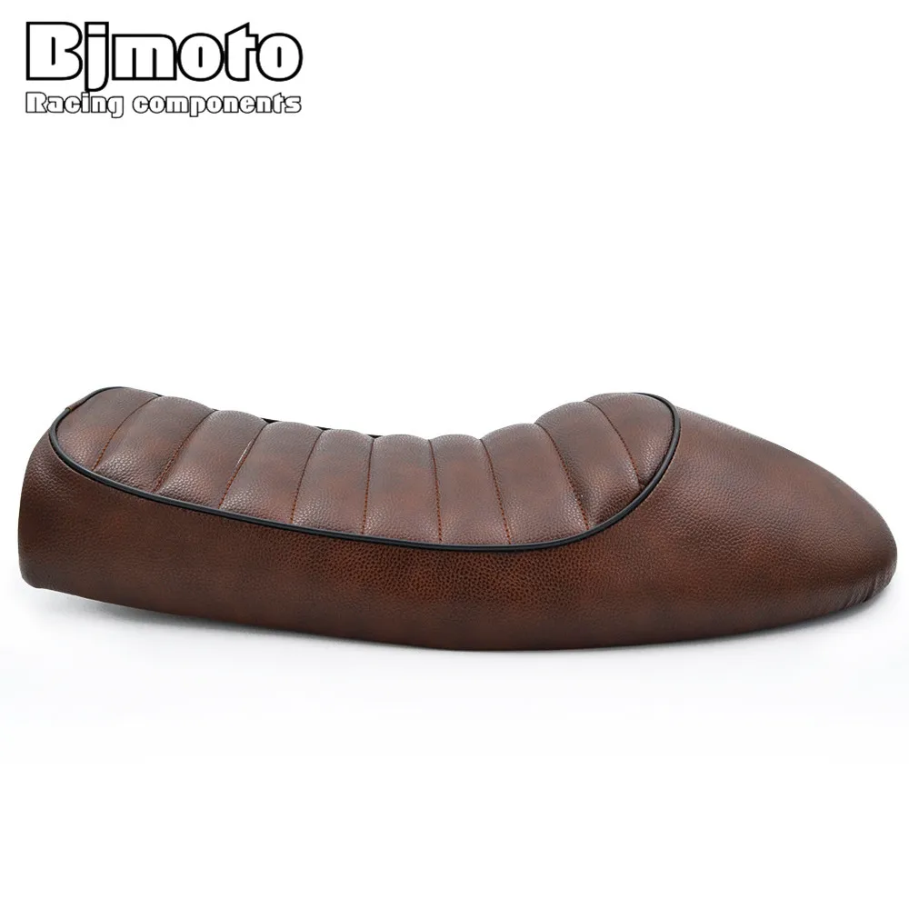 BJMOTO коричневое винтажное плоское сиденье для кафе-гонщика GN CB200 CB350 CB500 CB750 SR400 SR500 XJ XS KZ мотоциклетное Ретро сиденье