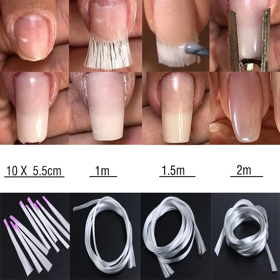 Шелковые Стекловолоконные формы для ногтей, профессиональное наращивание ногтей, волокно, акриловые наконечники, УФ-гель, быстрое строительство, маникюрные аксессуары, инструменты LY952