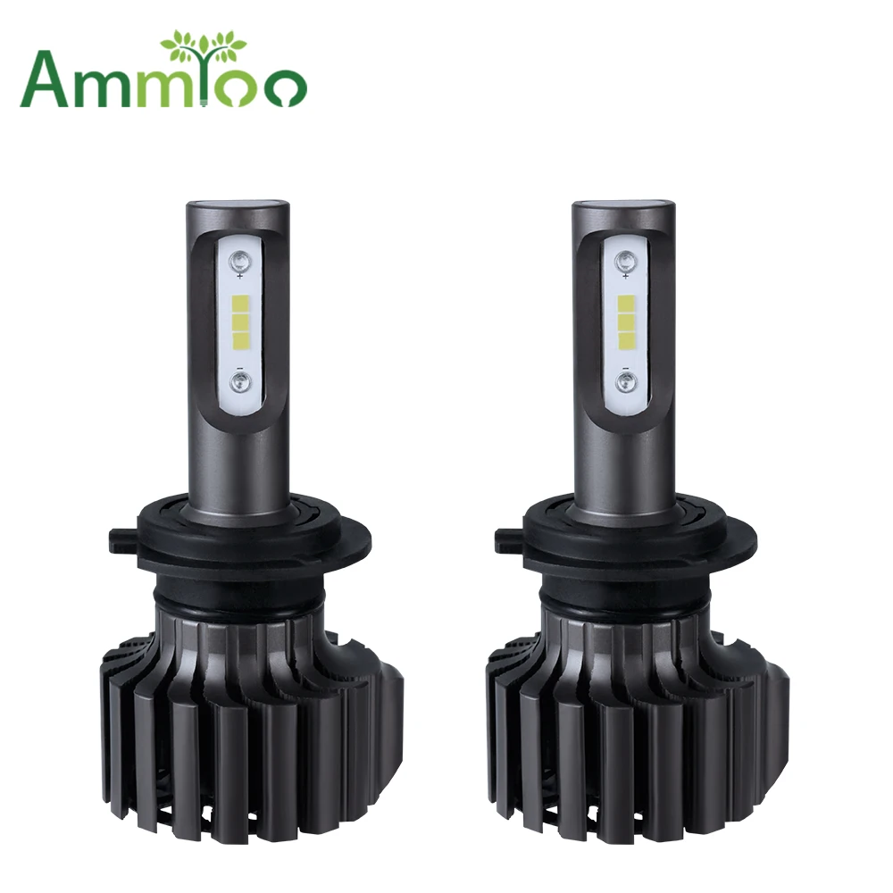 

AmmToo H4 H7 Car LED Headlight All in one 9005 9006 Fog Light 72W 12000lm Auto Bulb Headlamp 6500K Light H1 H13 9004 car Bulb