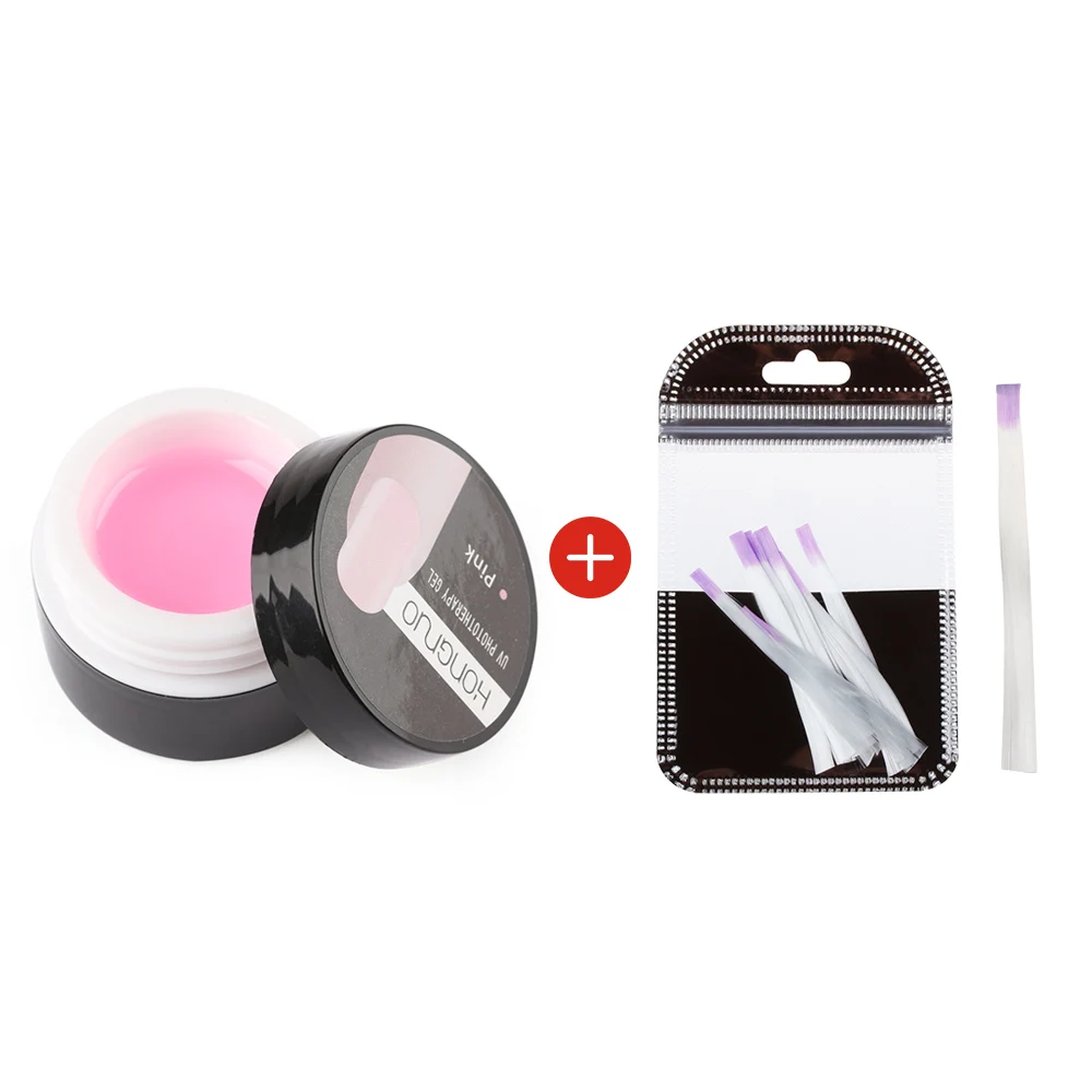 10 шт. Fibernails+ 1 шт. строительный гель для наращивания ногтей акриловый 3 французский стили 3D накладные ногти для украшения кончиков ногтей набор для наращивания ногтей Ge - Цвет: 1