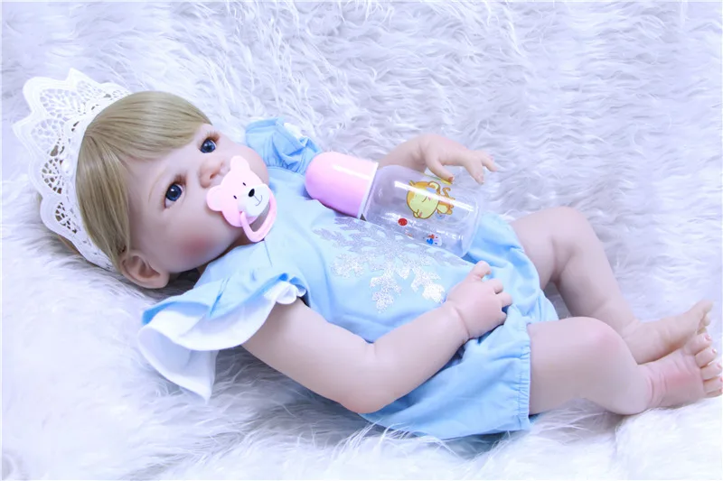 55 см полный Средства ухода за кожей силикона Reborn Baby Doll Игрушечные лошадки реалистичные детские-Reborn принцессы куклы детского дня рождения