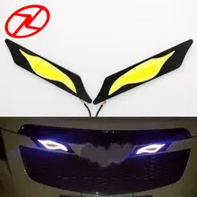 2 шт. 12 В COB LED DRL автомобилей дневного Бег противотуманного Света Лампы с поворотом сигнала дневной